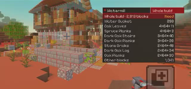 The whole build: its materials, in stacks